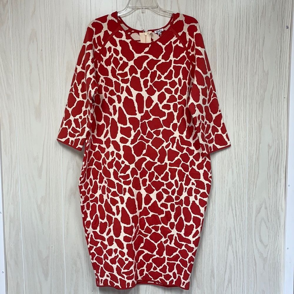 I.b.b.I. Bodycon Giraffe Print MIDI Dress Size 20